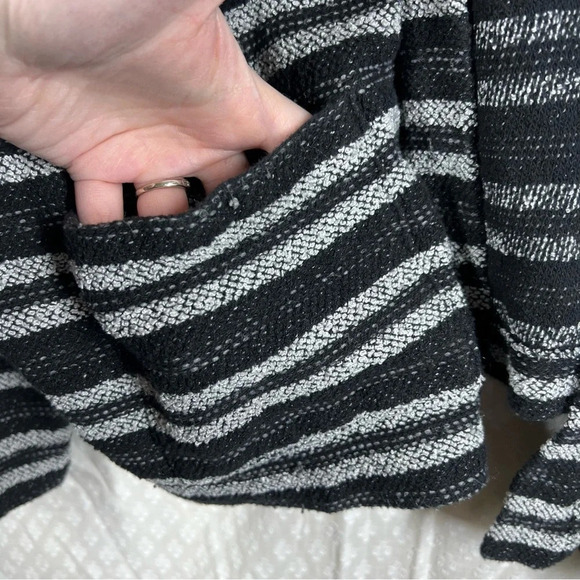 Madewell Black Grey Striped Upbeat Cardigan - Picture 2 of 6
